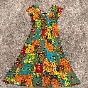 Jams World Colorful Patchwork Maxi Dress Size Small